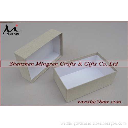 Nice Wedding Fabric Linen Cardboard Photo Storage Gift Box Packaging